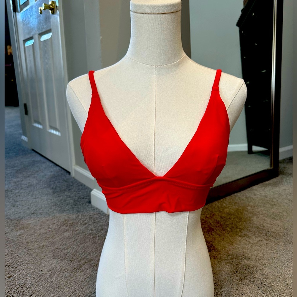 Aerie red triangle bikini top